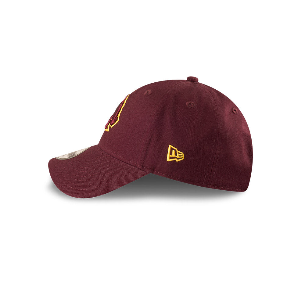 Brisbane Broncos Hat - 2025 NRL Badged Maroon OTC 9Forty Strapback Cap - New Era
